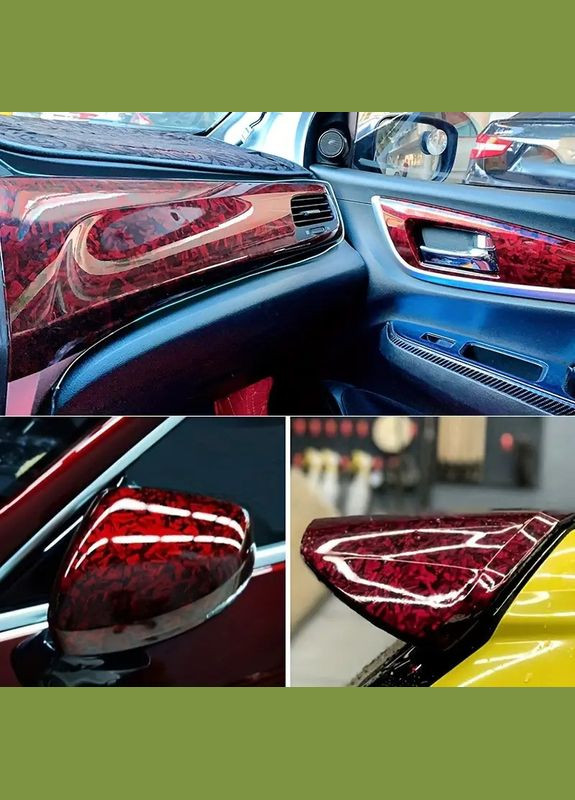 Защитная виниловая плёнка для авто мотоцикла 10×150 см Flower Carbon Red No Brand (350202698)