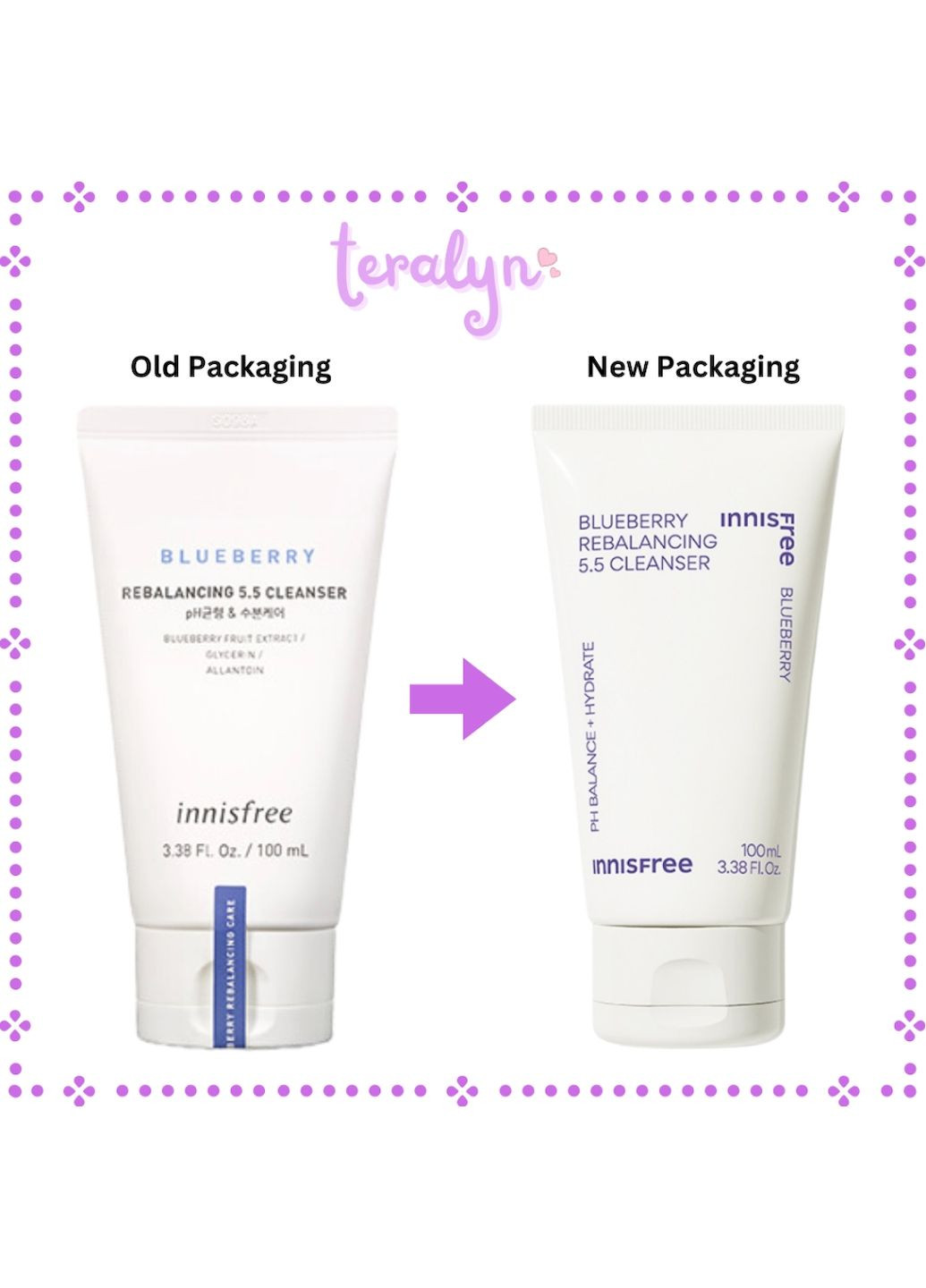 Пінка для вмивання Blueberry Rebalancing 5.5 Cleanser з екстрактом чорниці 100 мл INNISFREE (319340330)