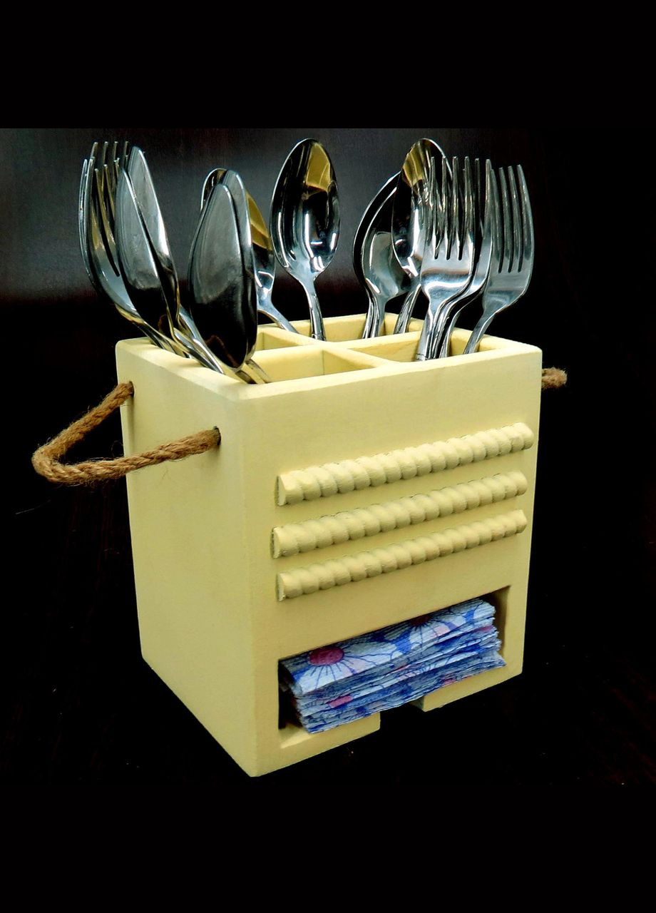 Подставка для столовых приборов из дерева Пиасера лимонад (ПСП-001151) No Brand (327423358)