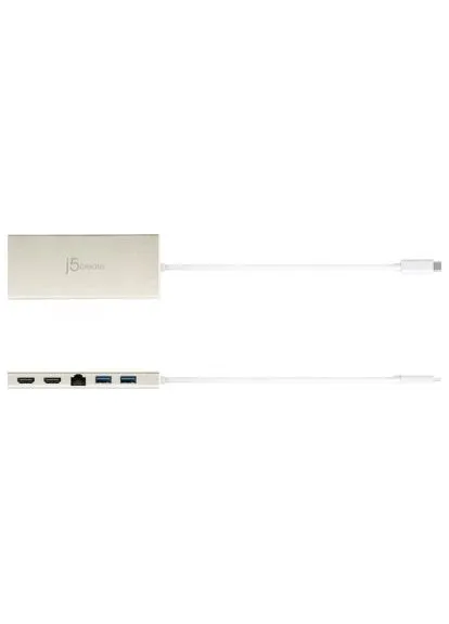 Порт-реплікатор Dock-Station USB-C 6-в-1 (HDMI/PD/USB-A/USB-C/LAN) (JCD381-N) J5create Dock-Station USB-C 6-in-1 (HDMI/PD/USB-A/USB-C/LAN (389991651)