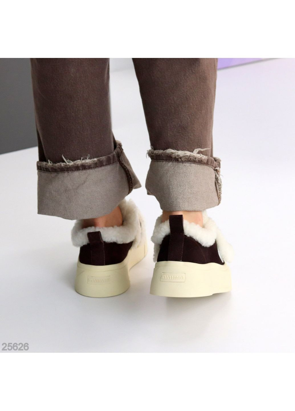 Коричневі зимові кеди автоледі Helen