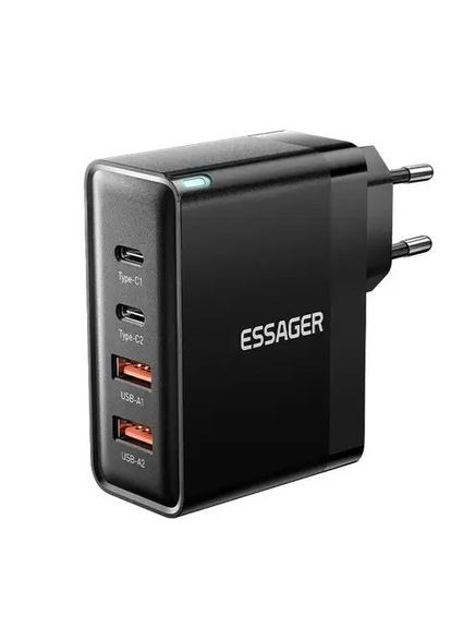 Зарядний адаптер 100W GaN 2U+2C (ESCD37 / P100AU01A3C0) сзу чорний Essager (293346097)