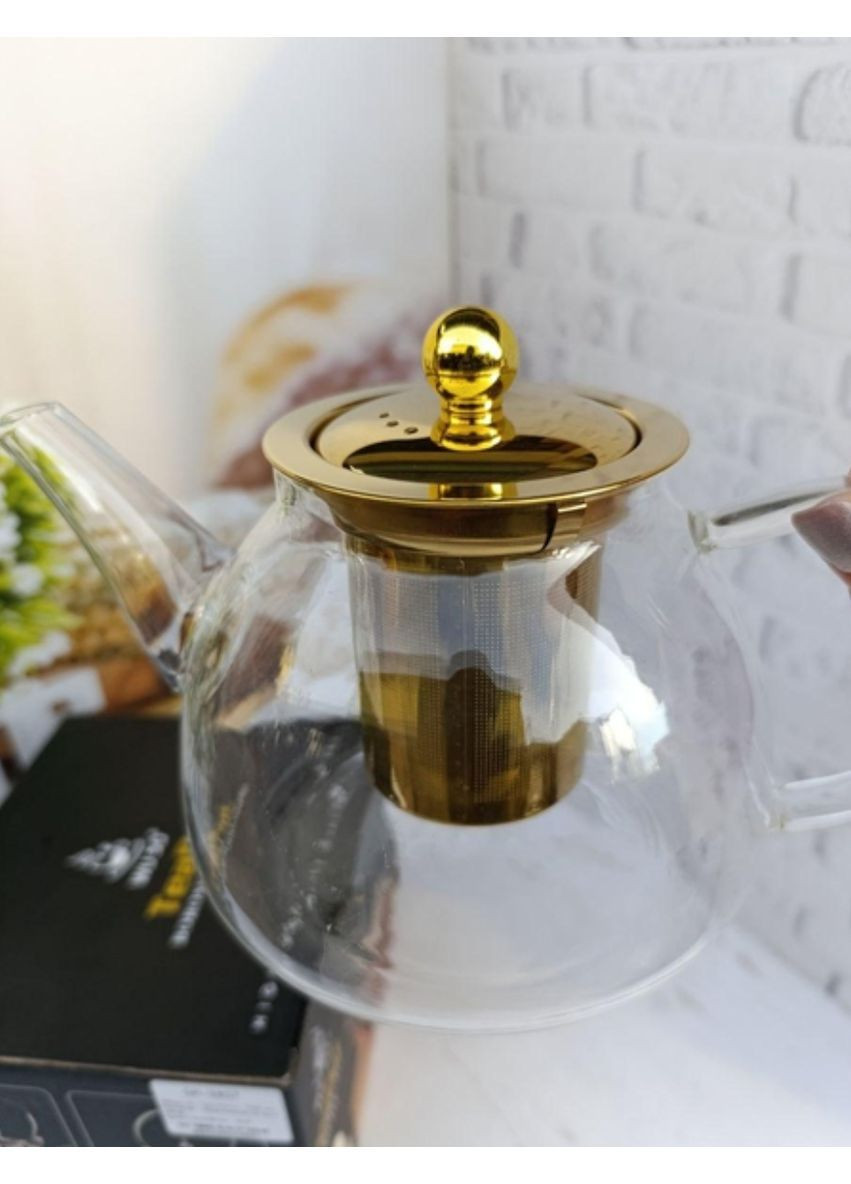 Чайник заварник Dammann скляний 1 л Прозорий GK-5807 Topaz (362347124)