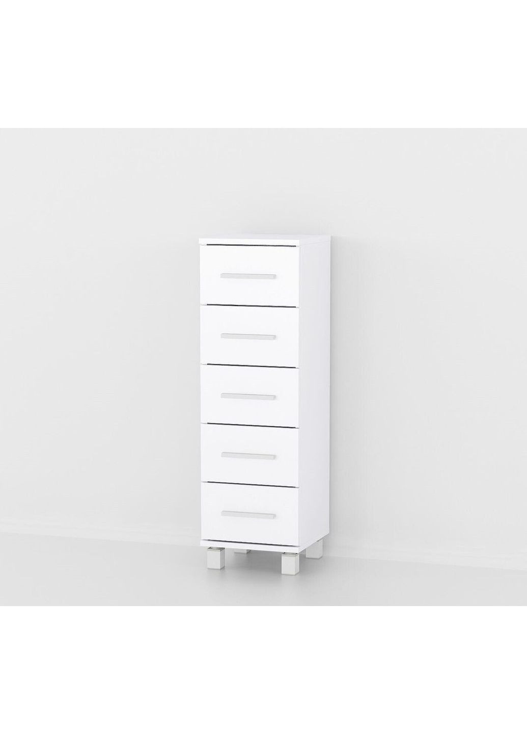 Комод на 5 ящиків, тумба вузька з шухлядами I-053 Білий No Brand (371910278)