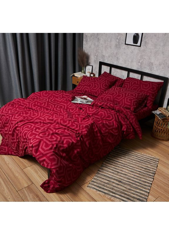 Комплект постельного белья Бязь Gold Люкс «» Полуторный Евро 160х220 наволочки 4х50х70 (MS-820006113) Moon&Star Burgundy Charm (356114219)