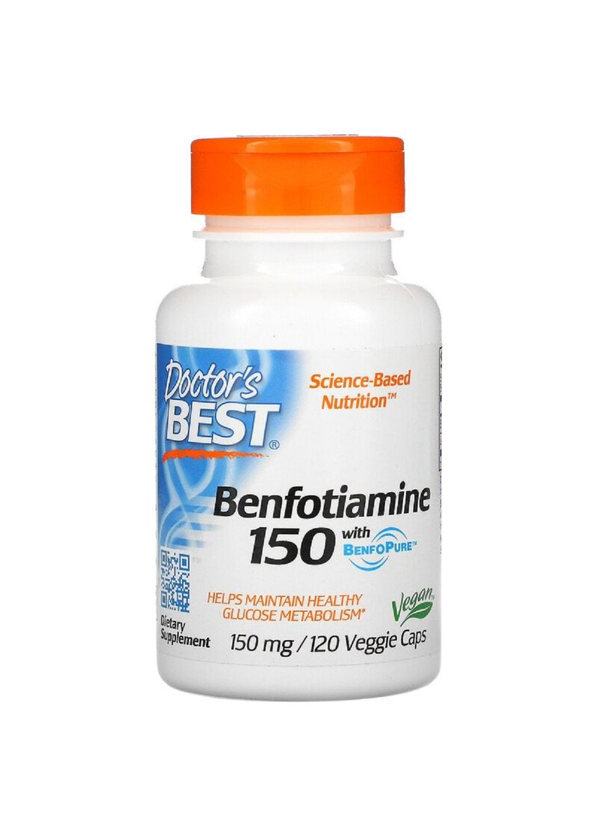 Бенфотиамин, Benfotiamine 150, 150 мг, 120 капсул Doctor's Best (326055103)