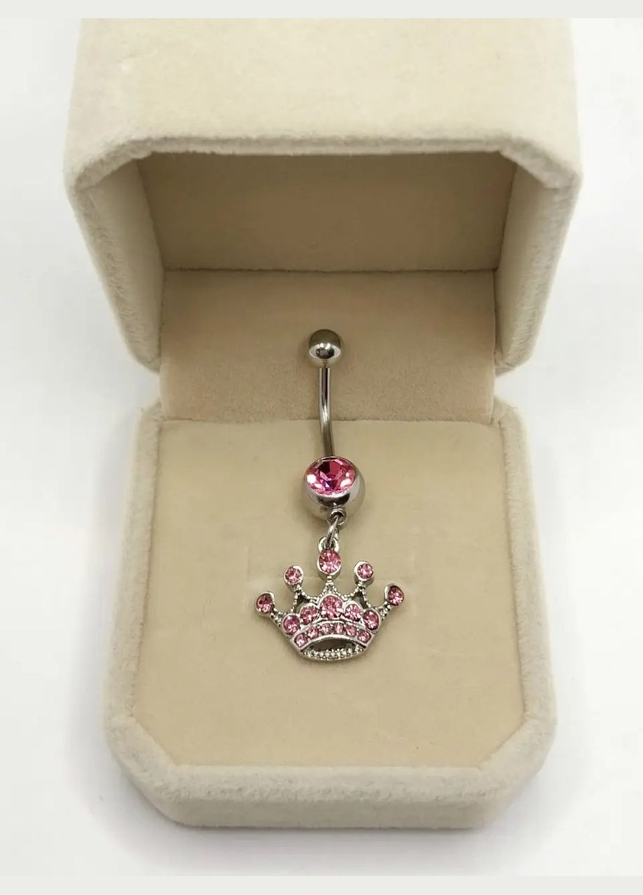 Пирсинг в пупок ювелирная медицинская сталь "Два чистых бриллианта" серьга форма банан золотистый (16210) Spikes (316532119)