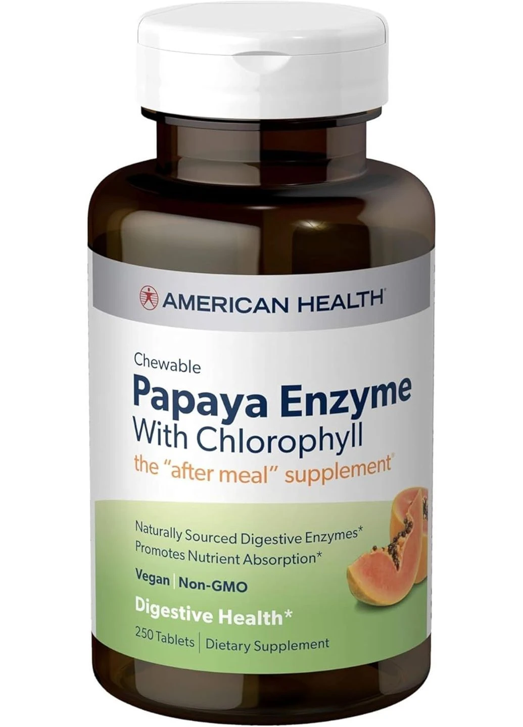 Жевательные таблетки с ферментом папайи и хлорофиллом 250 Chewable Tablets American Health (402534889)