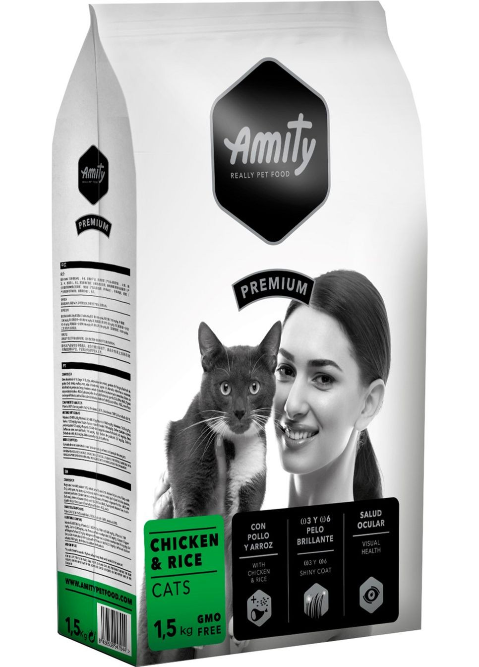 Повсякденний корм для котів з куркою та рисом 1.5 кг (8436538947944) AMITY (307930432)