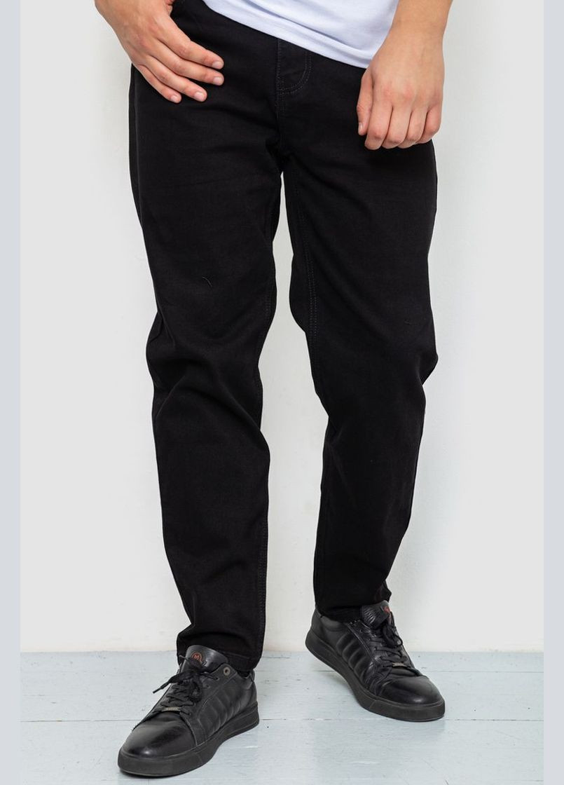 Синие демисезонные прямые джинсы мужские однотонные чорные размер 33 (sku_244r8570-1) Ager