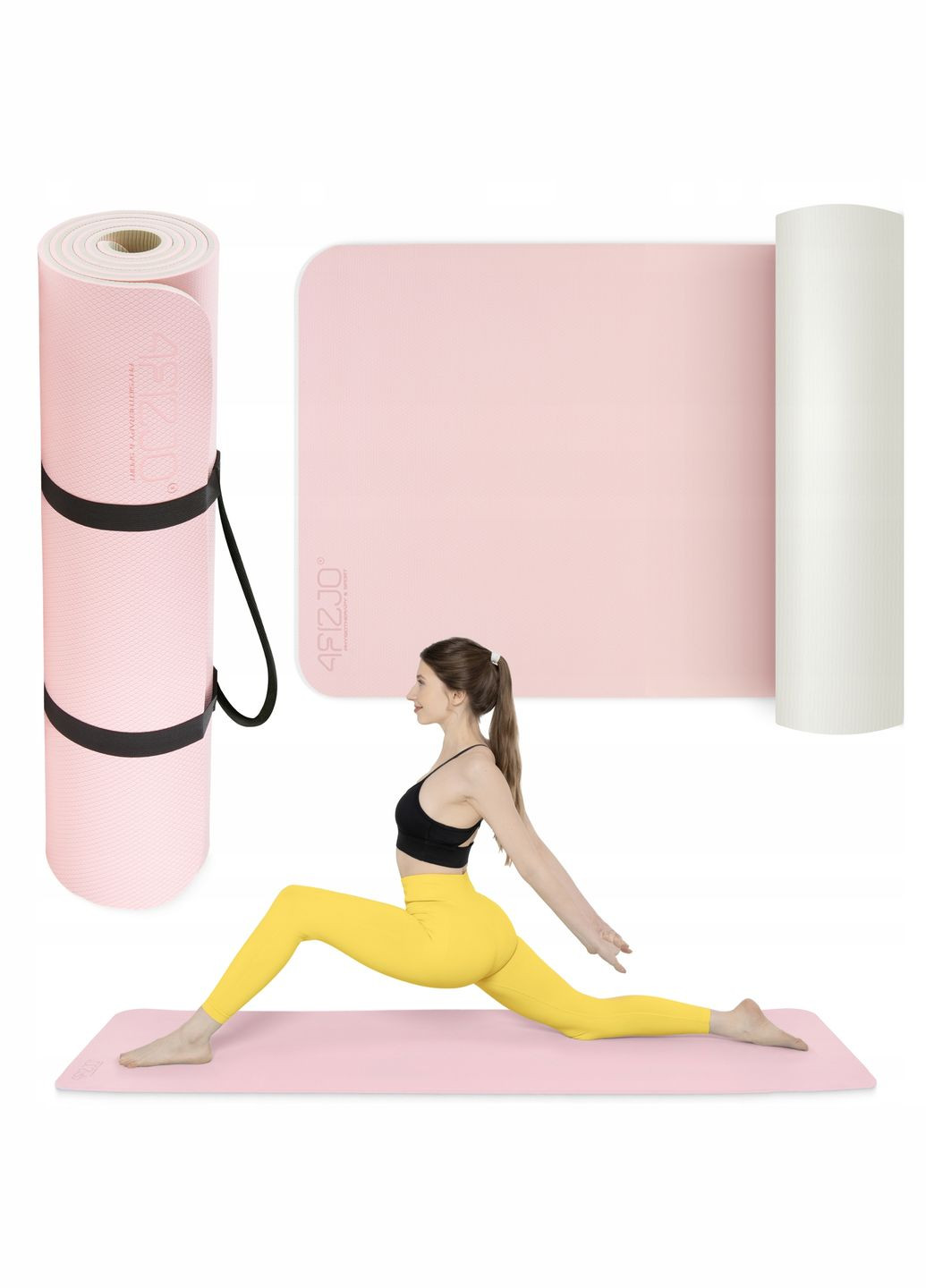 Коврик (мат) спортивный TPE 180 x 60 x 0.6 см для йоги и фитнеса Pink/Grey () 4FIZJO P-5907739317063 (342758191)