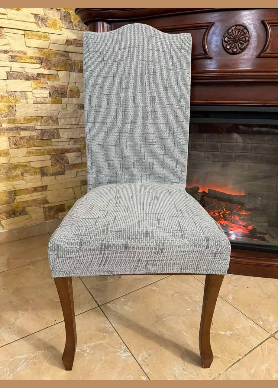 Эластичные чехлы на стулья для столовой жаккардовые (П4К-au-chohol-004-06) No Brand (306633938)