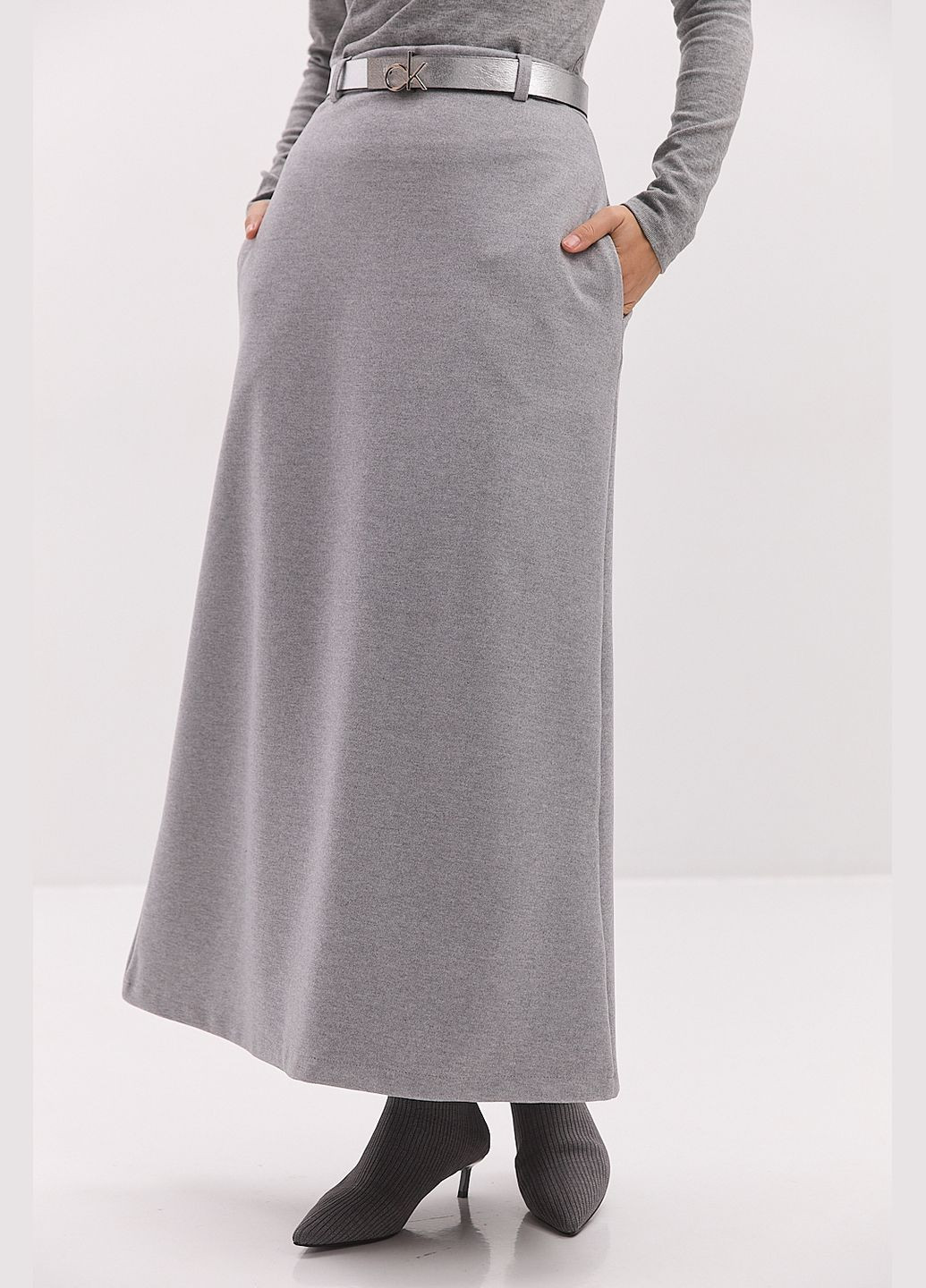 Довга спідниця із теплого трикотажу з розрізом ззаду Arjen (308725432)