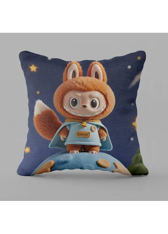 Подушка велюровая Лабубу 2 двухсторонний 3D принт наволочка на молнии 35×35 см Україна ТД (369657636)