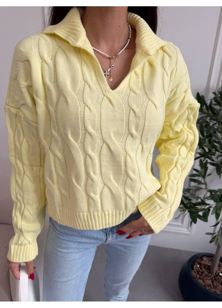 Желтый женский свитер турция Osoblyva