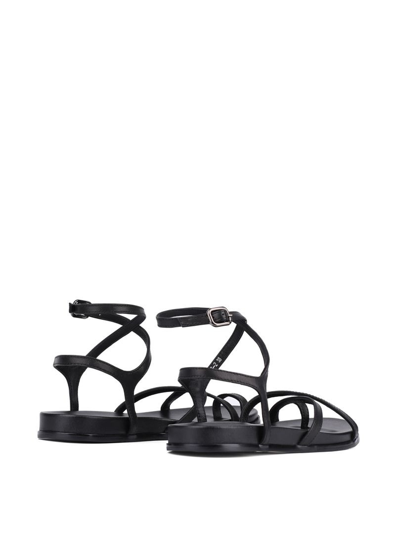 Черные женские сандалии lh006-2 черный кожа MIRATON