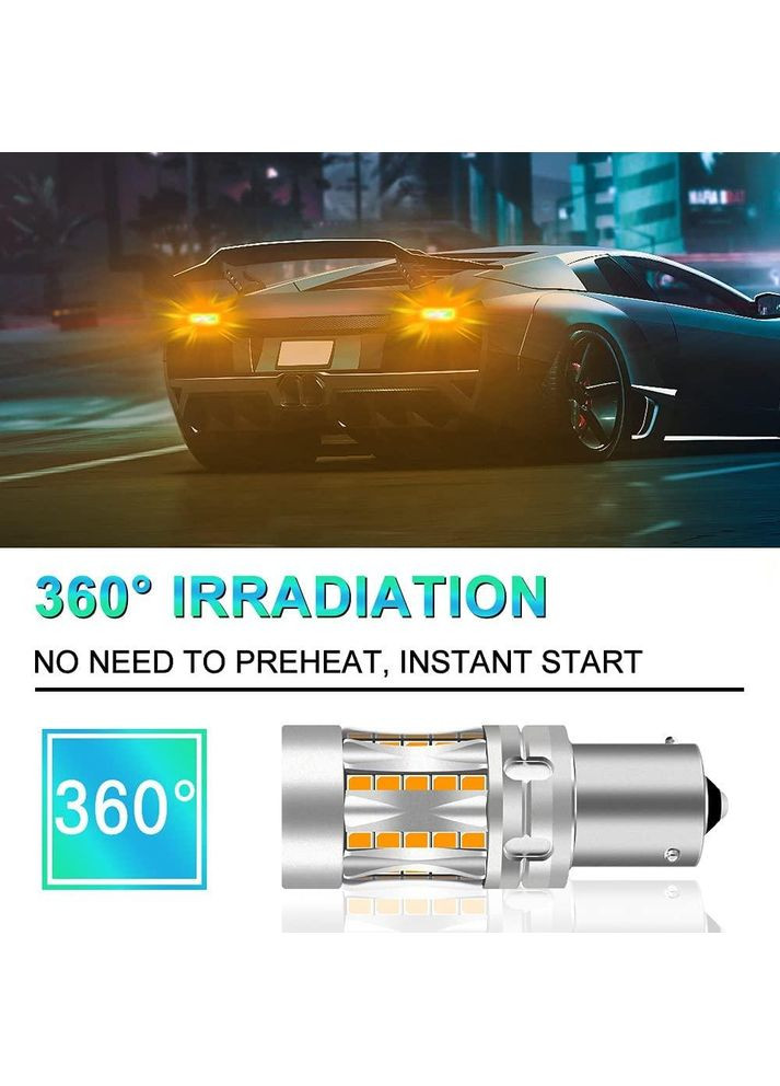 Автомобильная светодиодная лампа указателя поворота BAU15S PY21W 1156(150) 2шт No Brand (354828876)