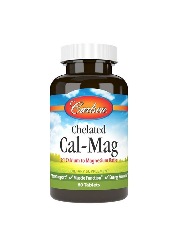 Вітаміни та мінерали Chelated Cal-Mag, 60 капсул Carlson Labs (333975724)