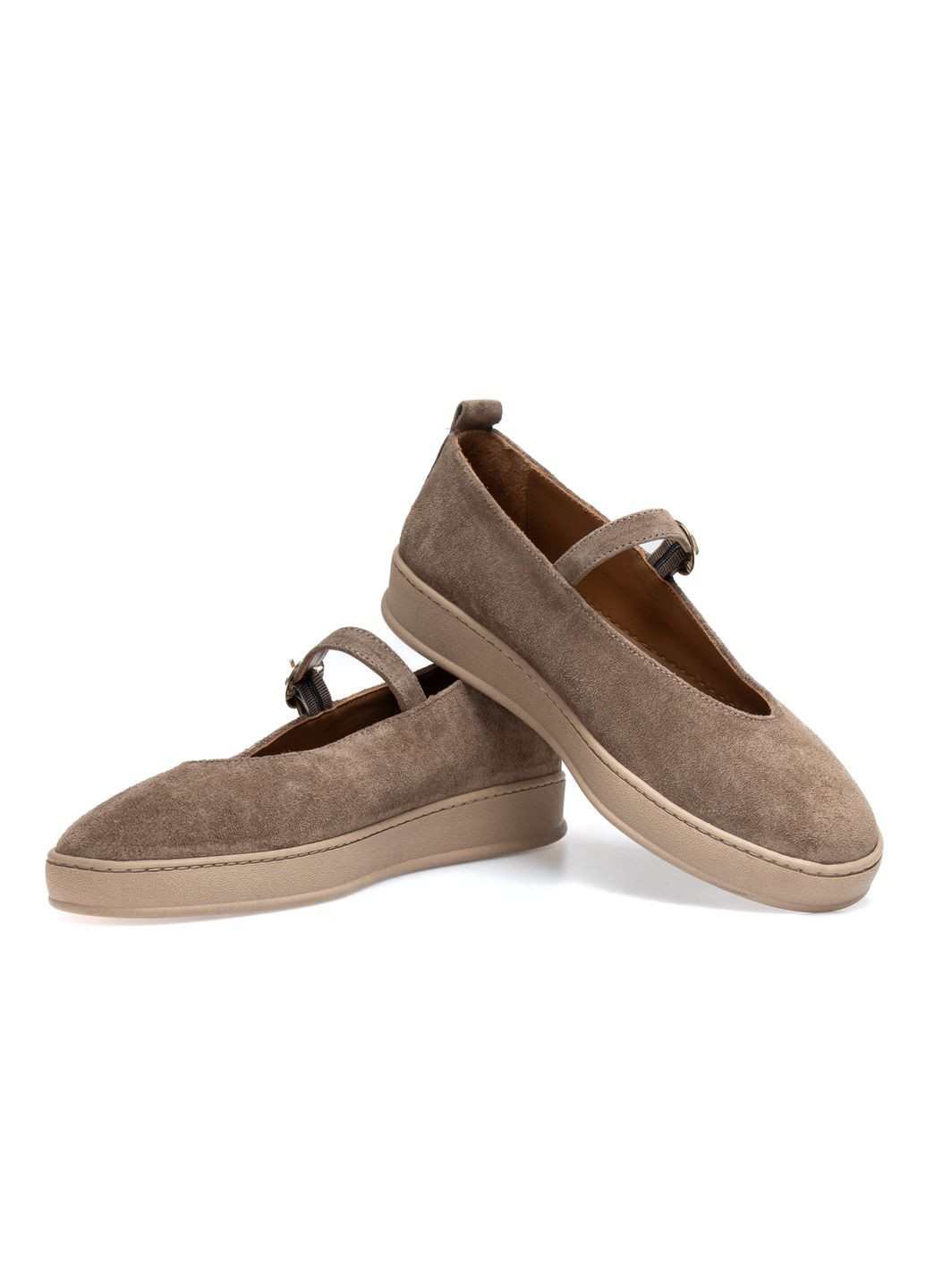 Жіночі балетки 01619 бежеві Bengzo Baldini | бежеві натуральна замша (351376565)