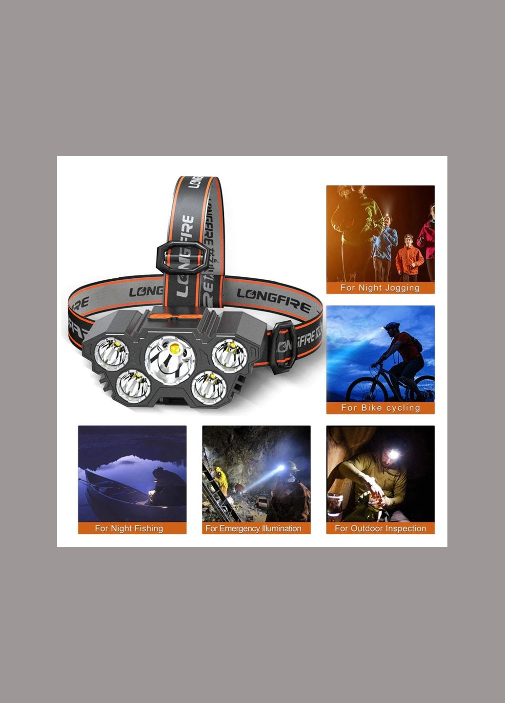 Налобный перезаряжаемый фонарь 5 LED F-T21 MJX (297707772)