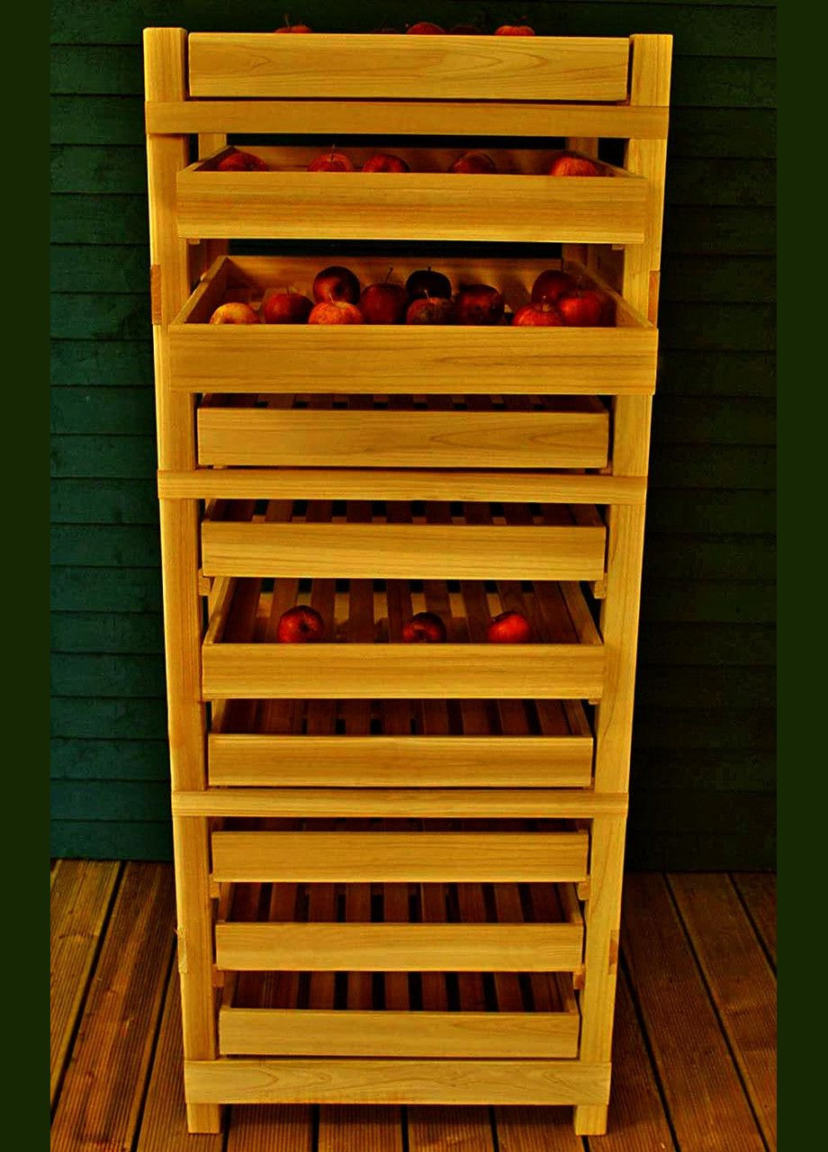 Стелаж для овочів і фруктів з дерева Квадо каррі (ЯХТ-007103) No Brand (327865019)