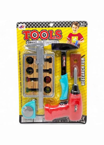 Набір інструментів (дриль, молоток, штангенциркуль, рулетка, на листі) MIC (369788192)