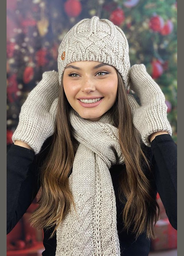 Комплект Камелия (шапка, шарф, рукавицы) Braxton (301263734)