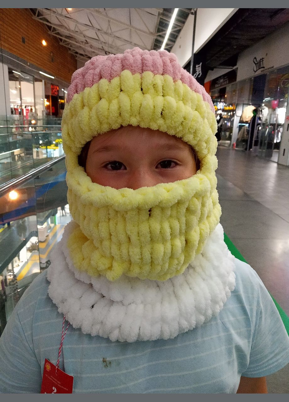 3-цветная балаклава (кремовая-желтая-белая) 2 Льва (354331522)