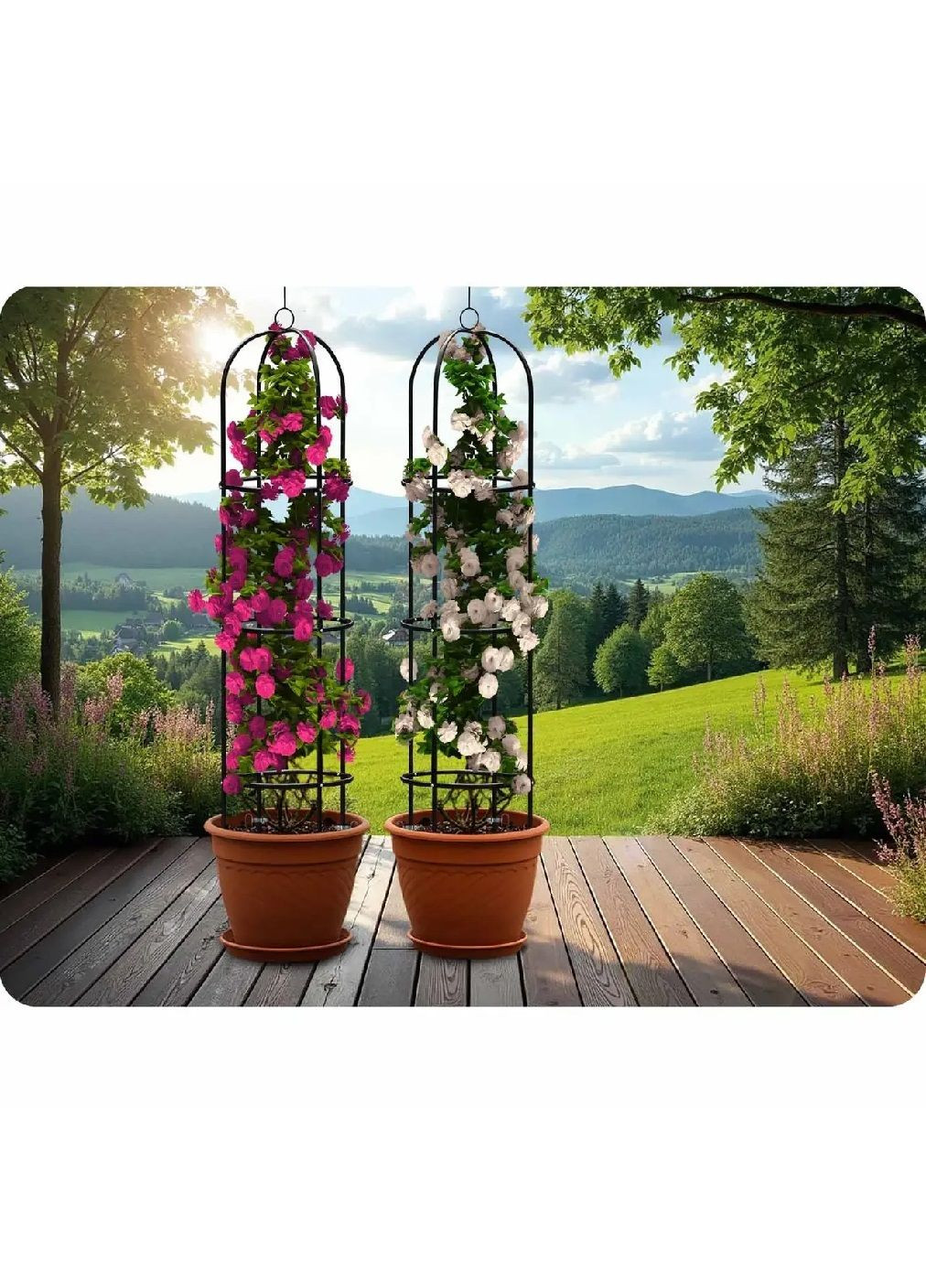 Садова опора пергола для в'юнких квітів з 4 гачками стійкістю до атмосферних впливів 200х40х40 см (479977-Prob) Unbranded (327608376)