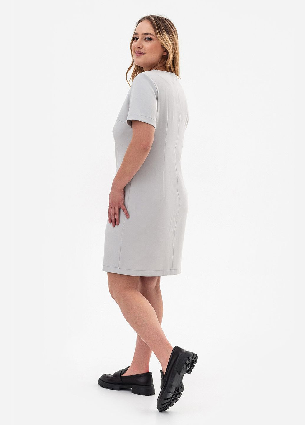 Серое платье fibi Garne однотонное