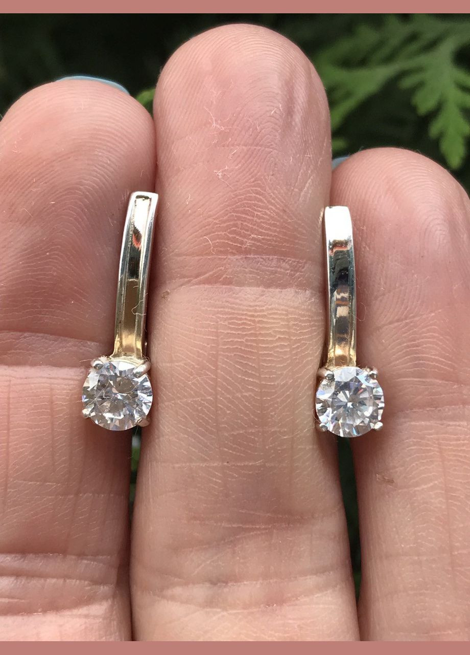 Серьги серебряные с золотом 0212.10с No Brand (316397831)