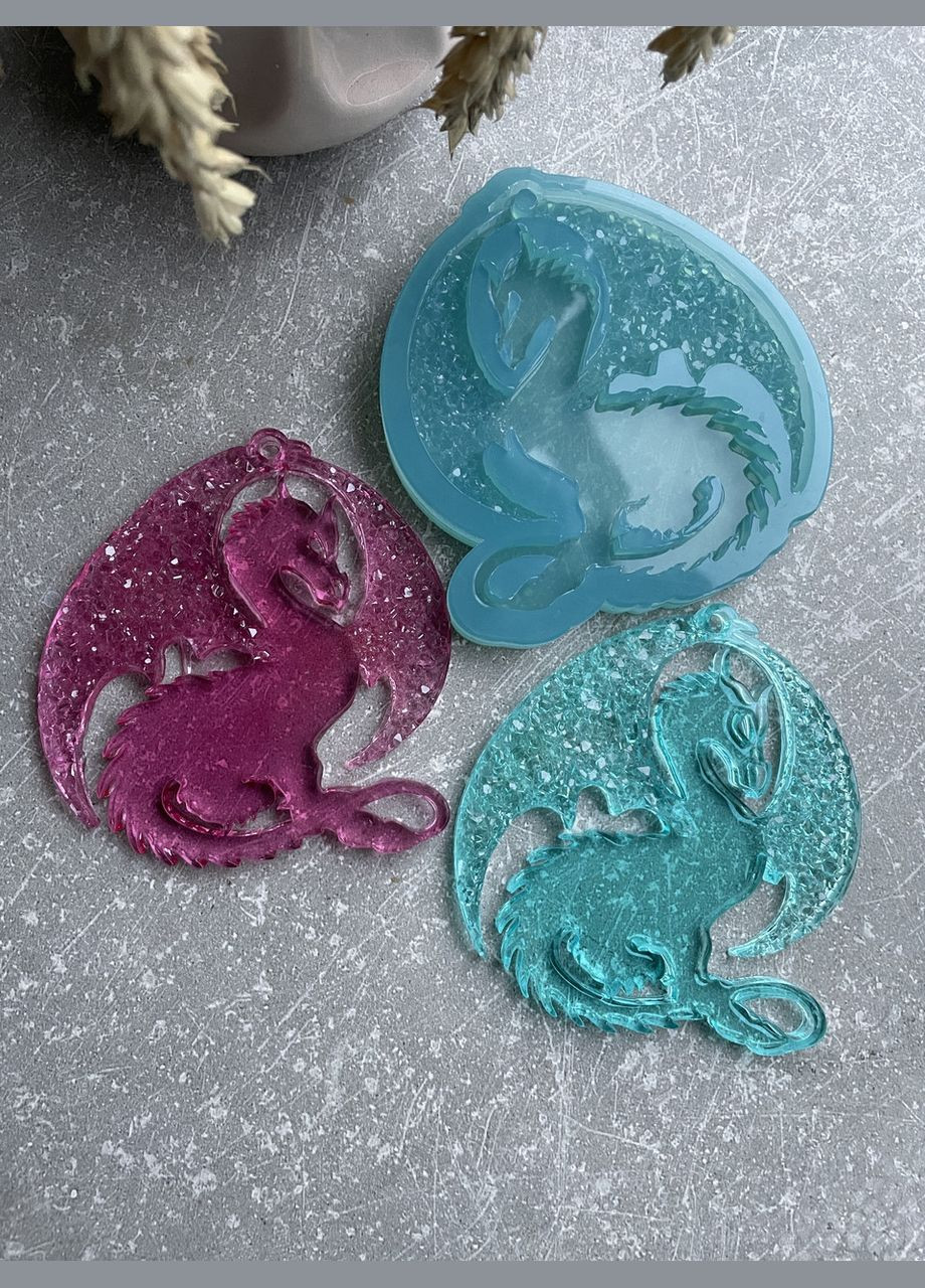 Молд Дракон 2 с кристаллическими крыльями форма для новогодних игрушек на елку силиконовая форма для эпоксидной смолы No Brand (370566813)