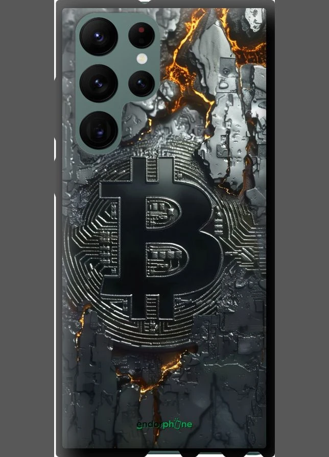 Чехол на Samsung Galaxy S22 Ultra Раскаленный биткойн "6091b-2500-70447" Endorphone (351374033)