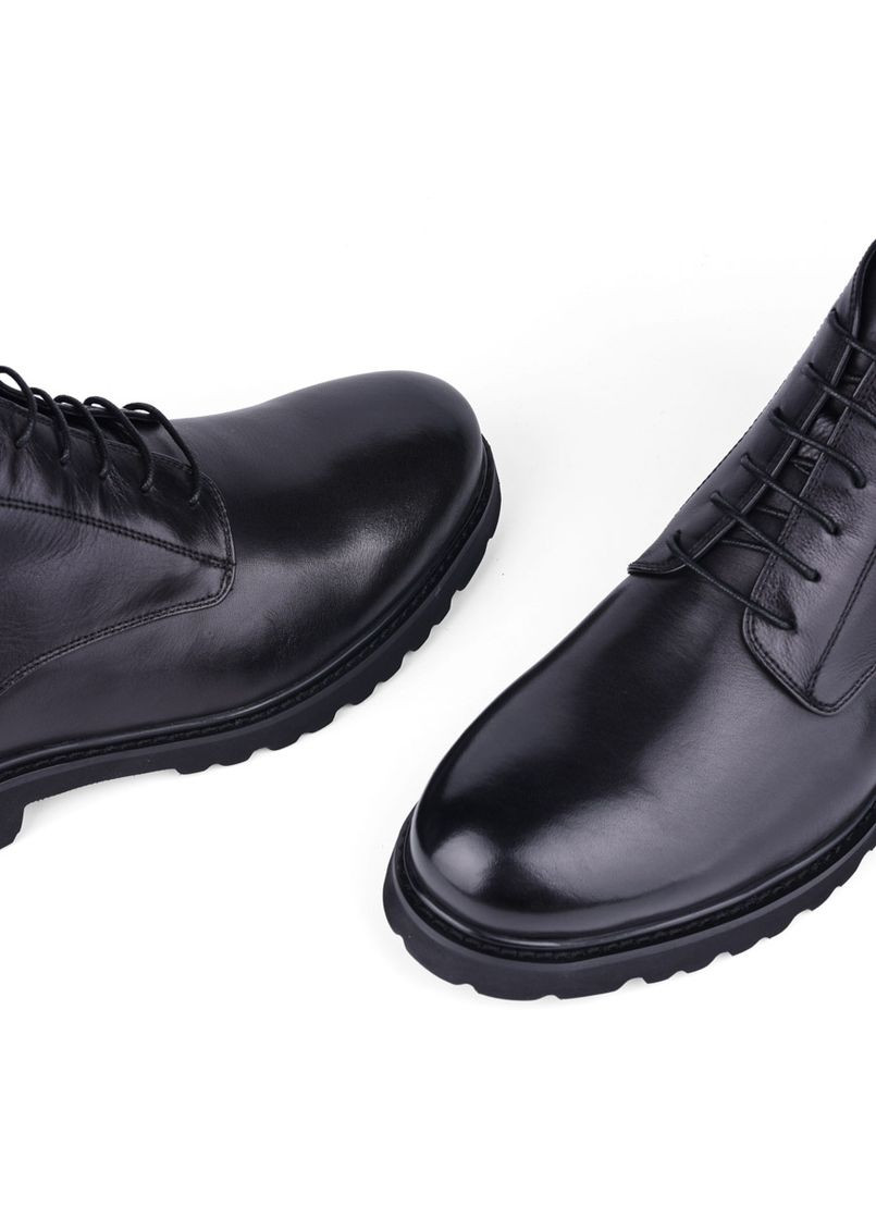 Черные зимние мужские ботинки кт170-60m320 черная кожа Miguel Miratez