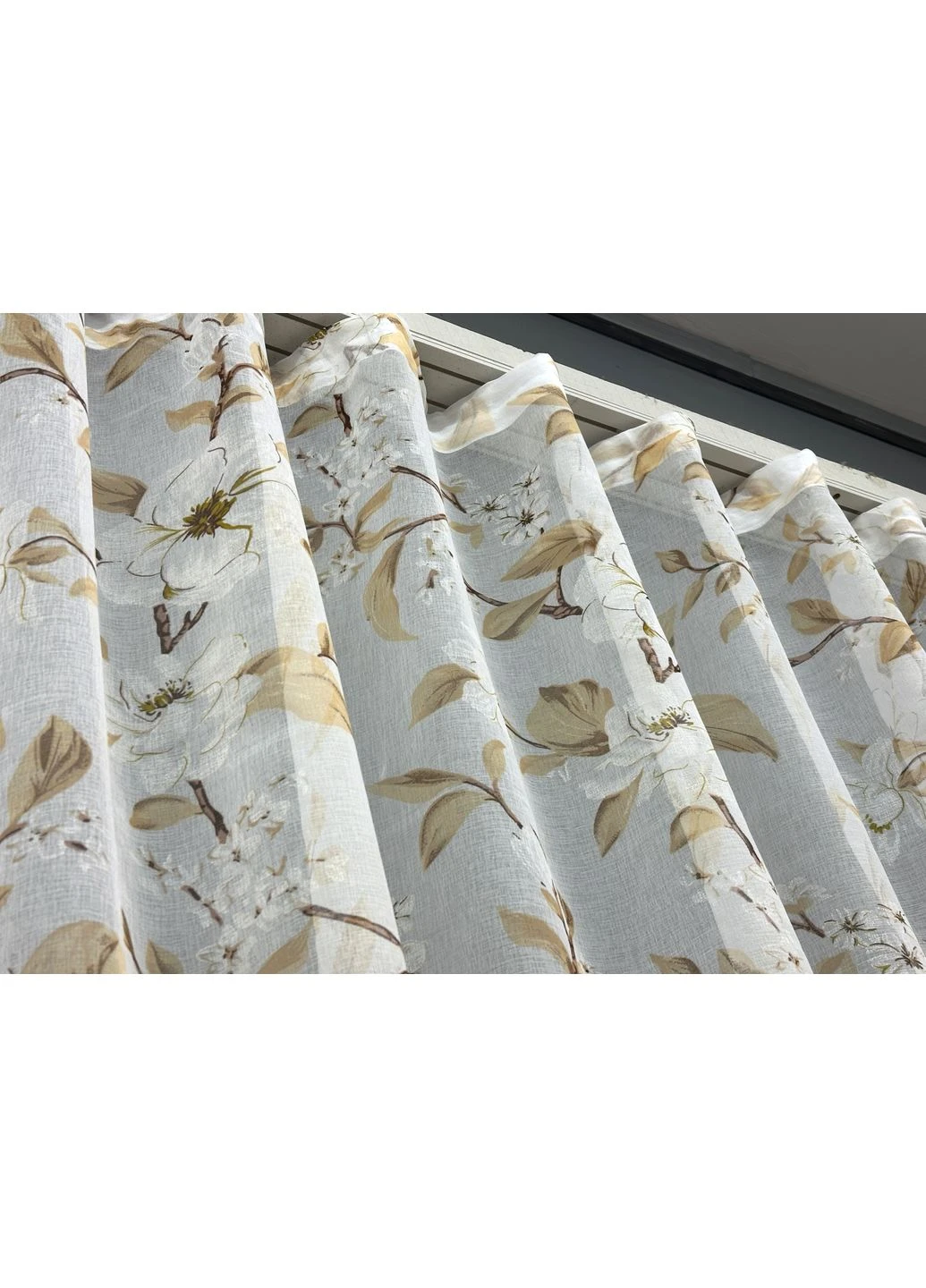 Тюль 1908т Flora Батист Белый с бежевым 300х270 см (40-241) VR-Textil (369670140)
