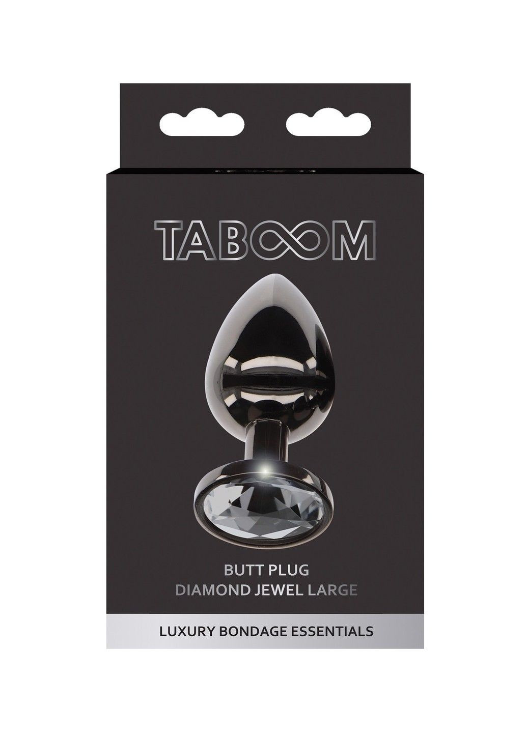 Анальная пробка L черная металлическая с черным камнем Butt Plug With Diamond Jewel Taboom (289783971)