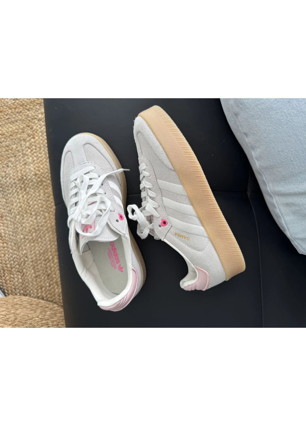 Рожеві літні кросівки adidas samba beige/pink адідас самба рожеві No Brand