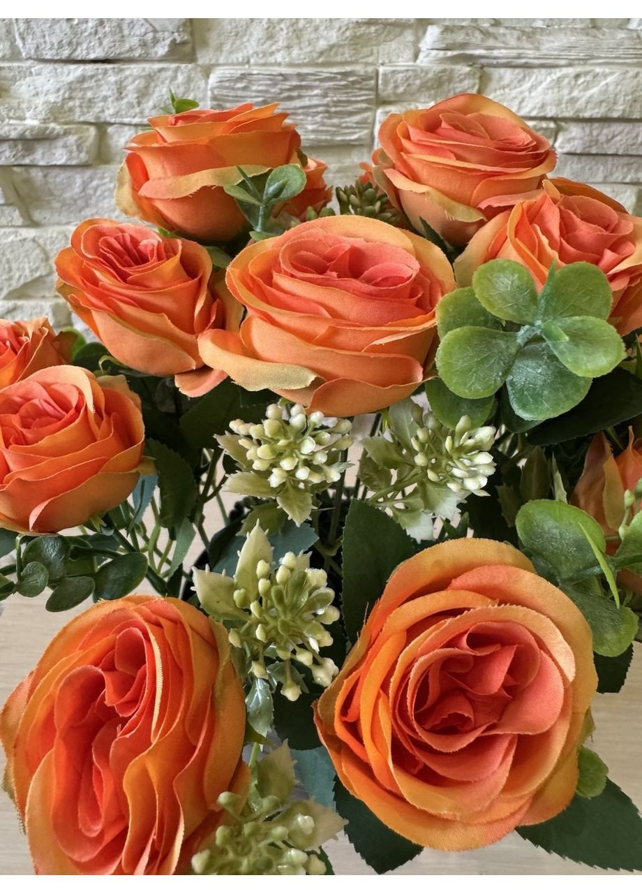 Букет из оранжевой розы в горшке 30 см. Пластмакс (372838341)