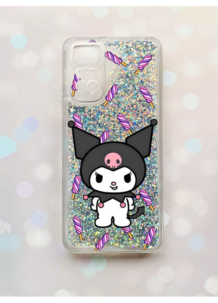 Чехол с плавающими серебряными блестками на Xiaomi Redmi Note 11 Куроми (принт 390) Creative (360672919)