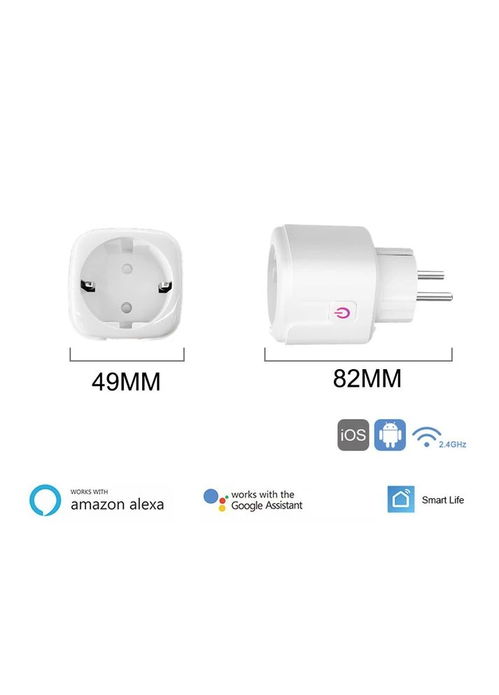 Умная WIFI розетка Aubess 16A Smart Plug с энергометром, вай фай розетка, Smart Life / Tuya No Brand (300577732)