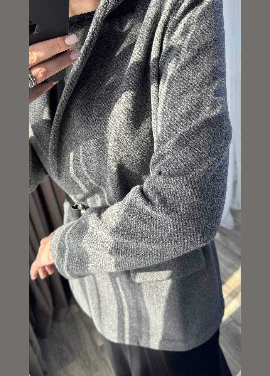 Графитовый женский жакет-пальто No Brand -