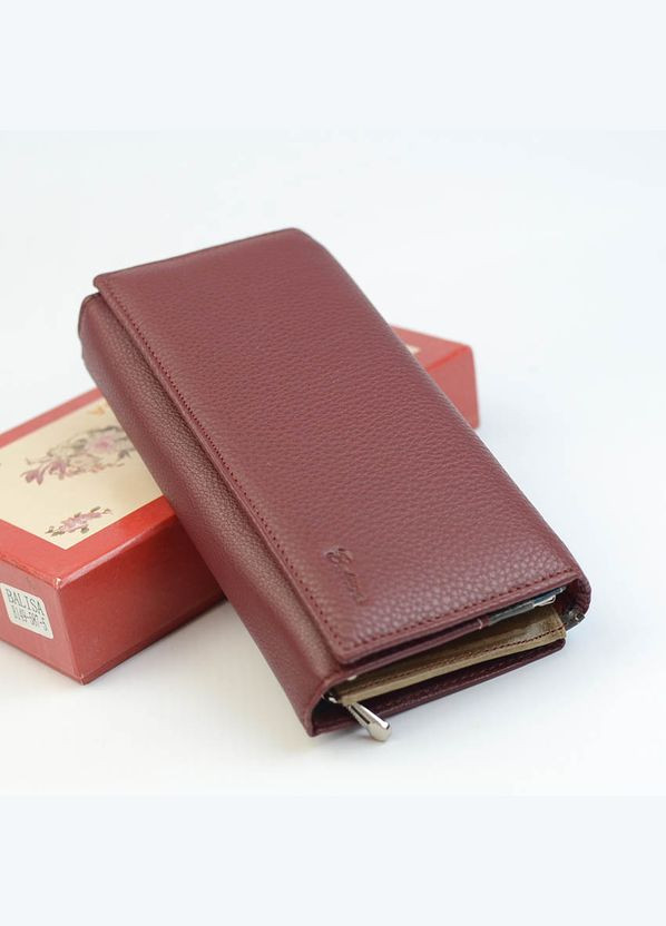 Бордовий жіночий шкіряний класичний гаманець на магнітах із монетницею всередині Balisa (316710058)