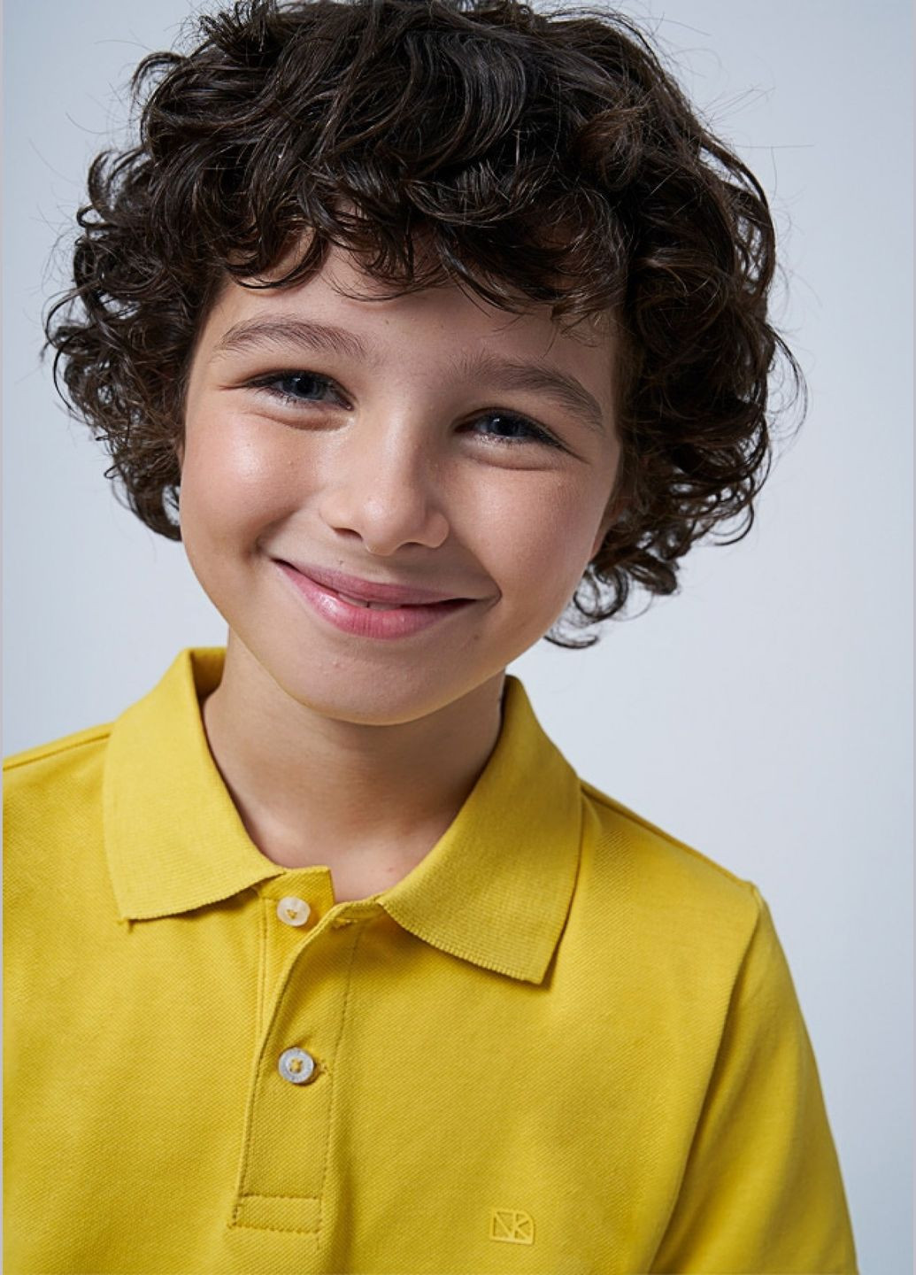 Желтая детская футболка-поло для мальчика Mayoral