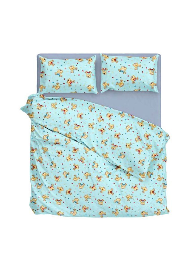 Комплект постільної білизни в ліжечко Teddy бязь дитячий 105х140 см ментол (2800004596763) SoundSleep (308071963)