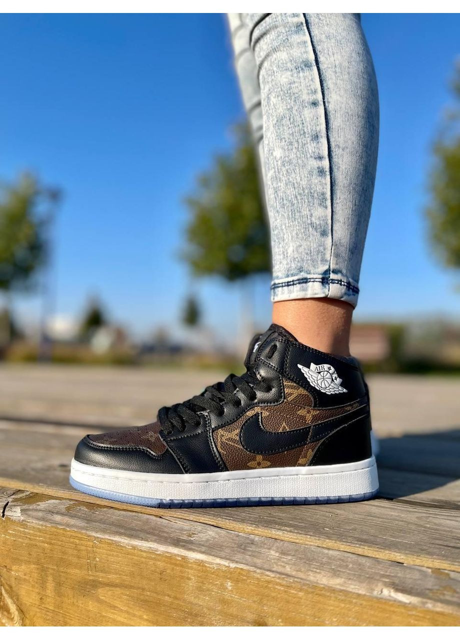 Белые демисезонные кроссовки мужские nike air jordan 1 mid x lv найк аир джордан No Brand