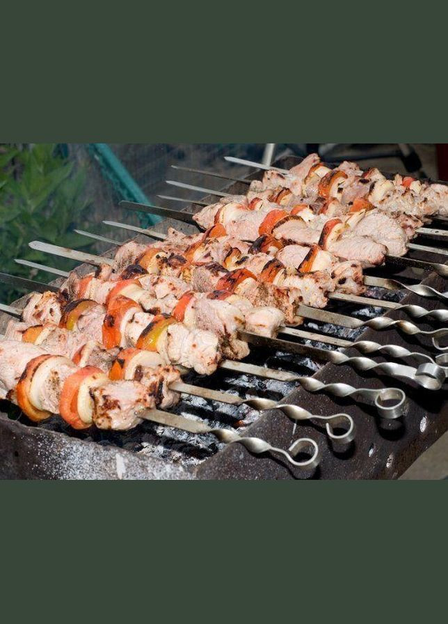 Набір 5шт. Шампури кутові з нержавіючої сталі Потовщені 3мм, 69 см Україна Po Fanu (328947265)