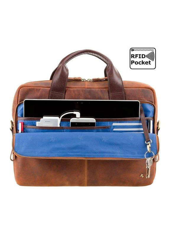 Мужская кожаная сумка Hugo с отд/для ноутбука 13" Havana Tan/Merlin (TC82 TAN/MLN) Visconti (326055607)