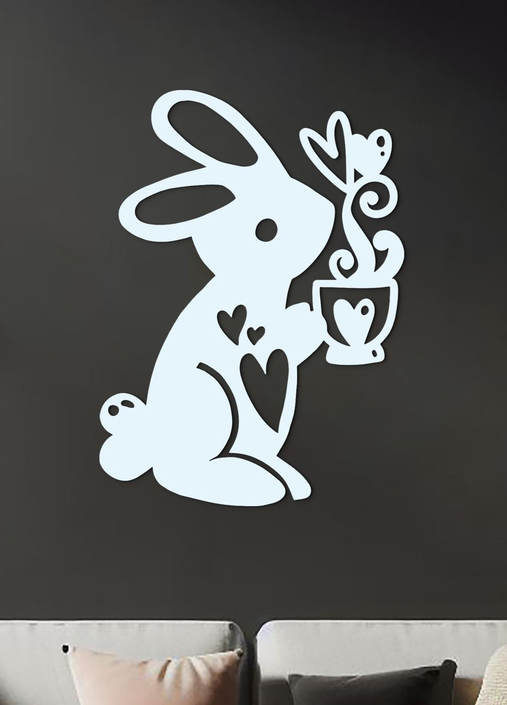 Современная картина на кухню, декоративное панно из дерева "Солнечный зайка", стиль лофт 25х18 см Woodyard (291842577)