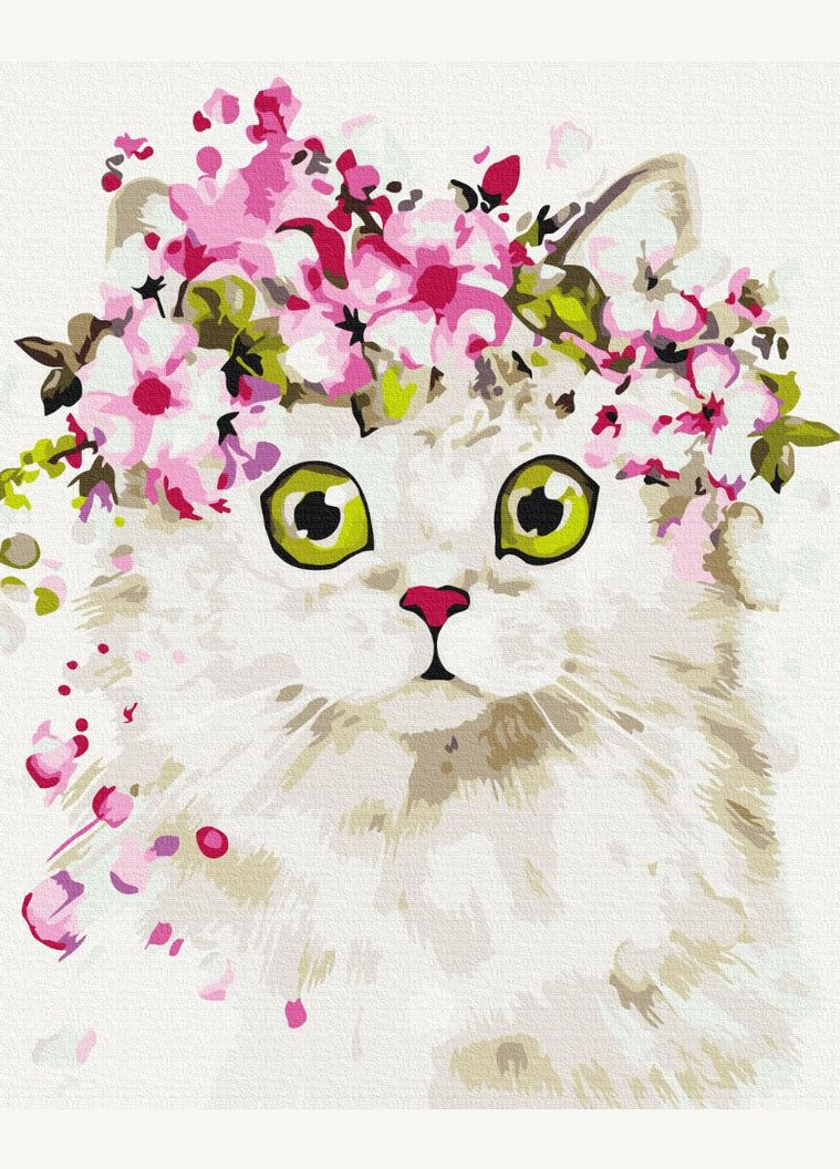 Картина за номерами " Здивована киця " 48x60 см Brushme (366732146)