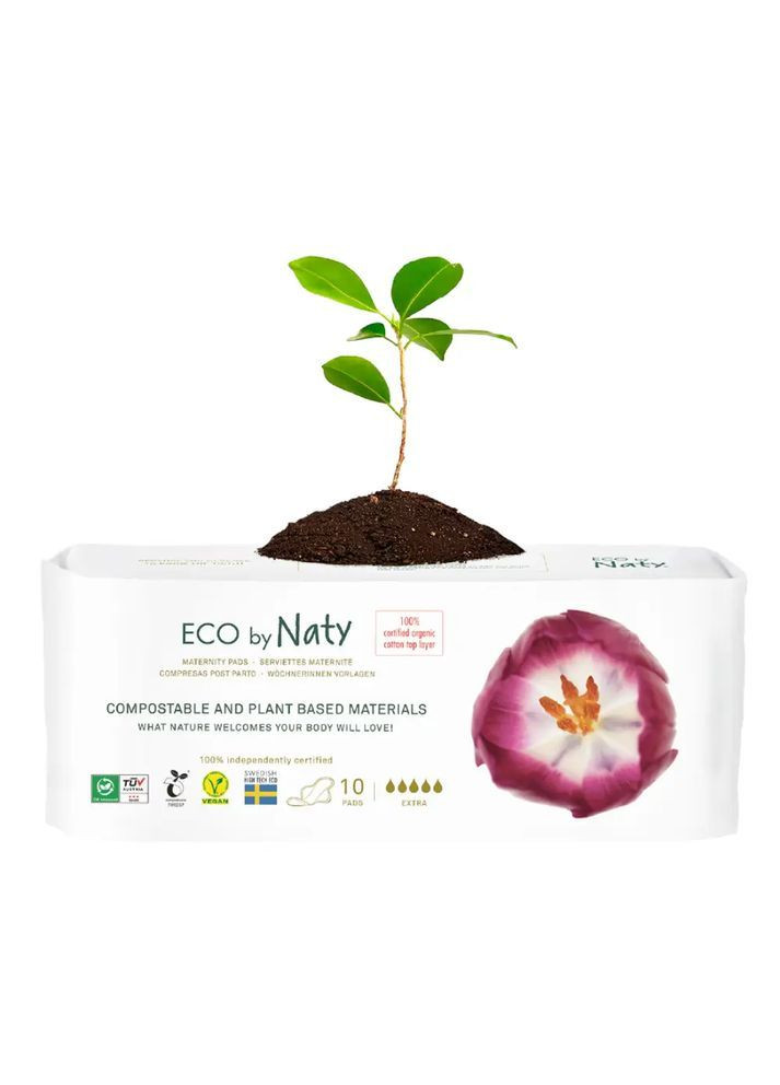 Органічні післяпологові прокладки Eco by, 10 шт. Naty 7330933177047 (366471875)